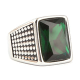 Men's Fancy Stone Ring - Green - test-store-for-chase-value