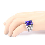 Men's Fancy Stone Ring - Blue - test-store-for-chase-value