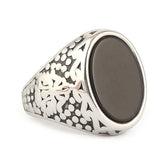 Men's Fancy Stone Ring - Black - test-store-for-chase-value