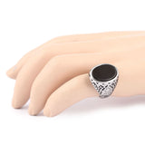 Men's Fancy Stone Ring - Black - test-store-for-chase-value