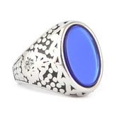 Men's Fancy Stone Ring - Blue - test-store-for-chase-value