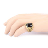 Men's Fancy Stone Ring - Black - test-store-for-chase-value
