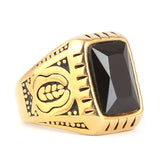Men's Fancy Stone Ring - Black - test-store-for-chase-value
