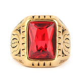 Men's Fancy Stone Ring - Red - test-store-for-chase-value