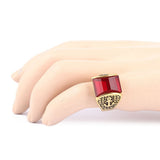 Men's Fancy Stone Ring - Red - test-store-for-chase-value