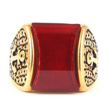 Men's Fancy Stone Ring - Red - test-store-for-chase-value