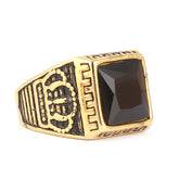Men's Fancy Stone Ring - Black - test-store-for-chase-value