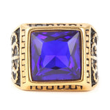 Men's Fancy Stone Ring - Blue - test-store-for-chase-value