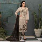DELIA Boring Embroidered 3 Pcs Semi-Stitched Suit - 1248, Women, 3Pcs Shalwar Suit, Tawakkal Fabrics, Chase Value