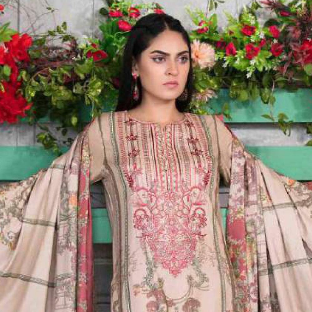 Tawakkal MOOREA Linen Printed unstitched 3pc Embroidered Suit, Women, 3Pcs Shalwar Suit, Tawakkal Fabrics, Chase Value