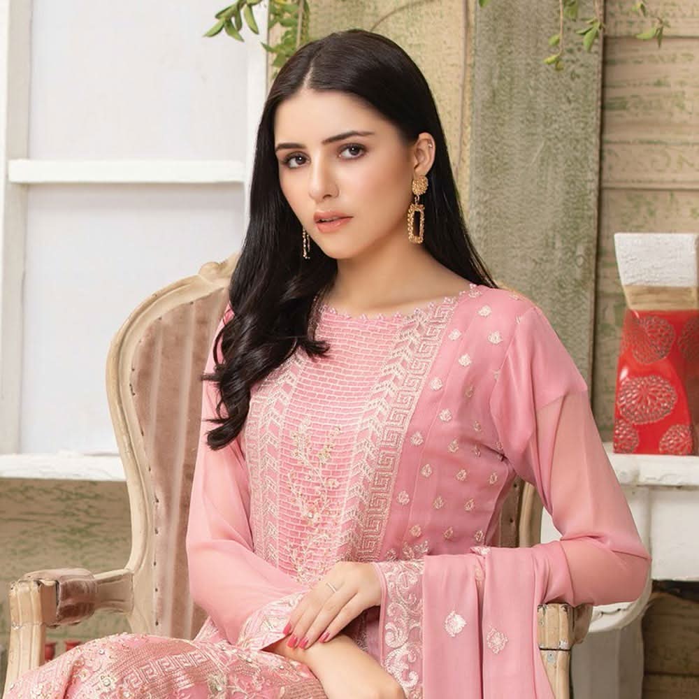 Luxury Embroidered Chiffon Semi-Stitched Suit - DA-2782, Women, 3Pcs Shalwar Suit, Rana Arts, Chase Value