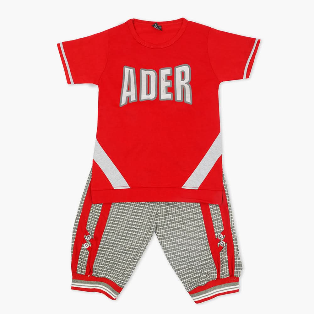 Boys Half Sleeves Suit - Red, Boys Sets & Suits, Chase Value, Chase Value