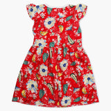 Girl's Cotton Frock - Red, Girls Frocks, Chase Value, Chase Value