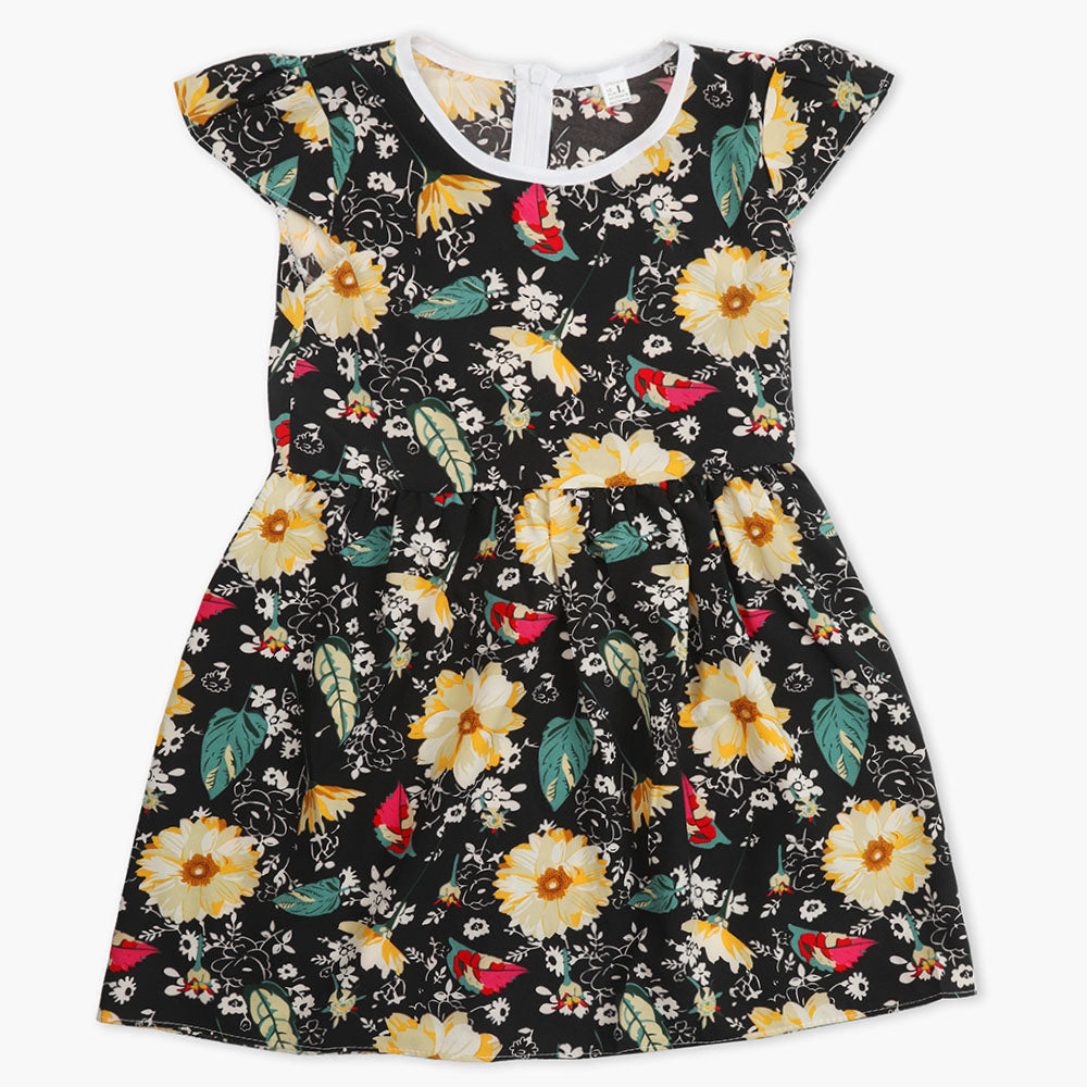 Girl's Cotton Frock - Black, Girls Frocks, Chase Value, Chase Value