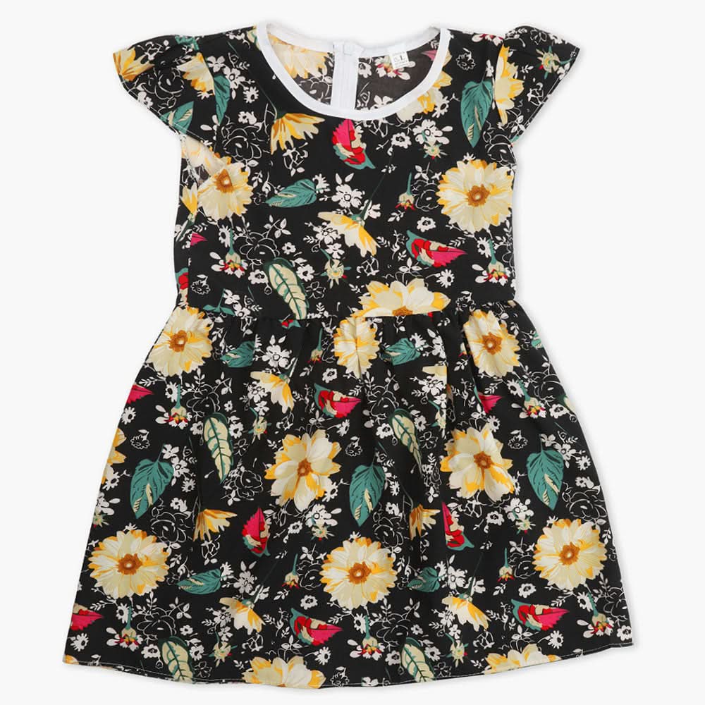 Girl's Cotton Frock - Black, Girls Frocks, Chase Value, Chase Value