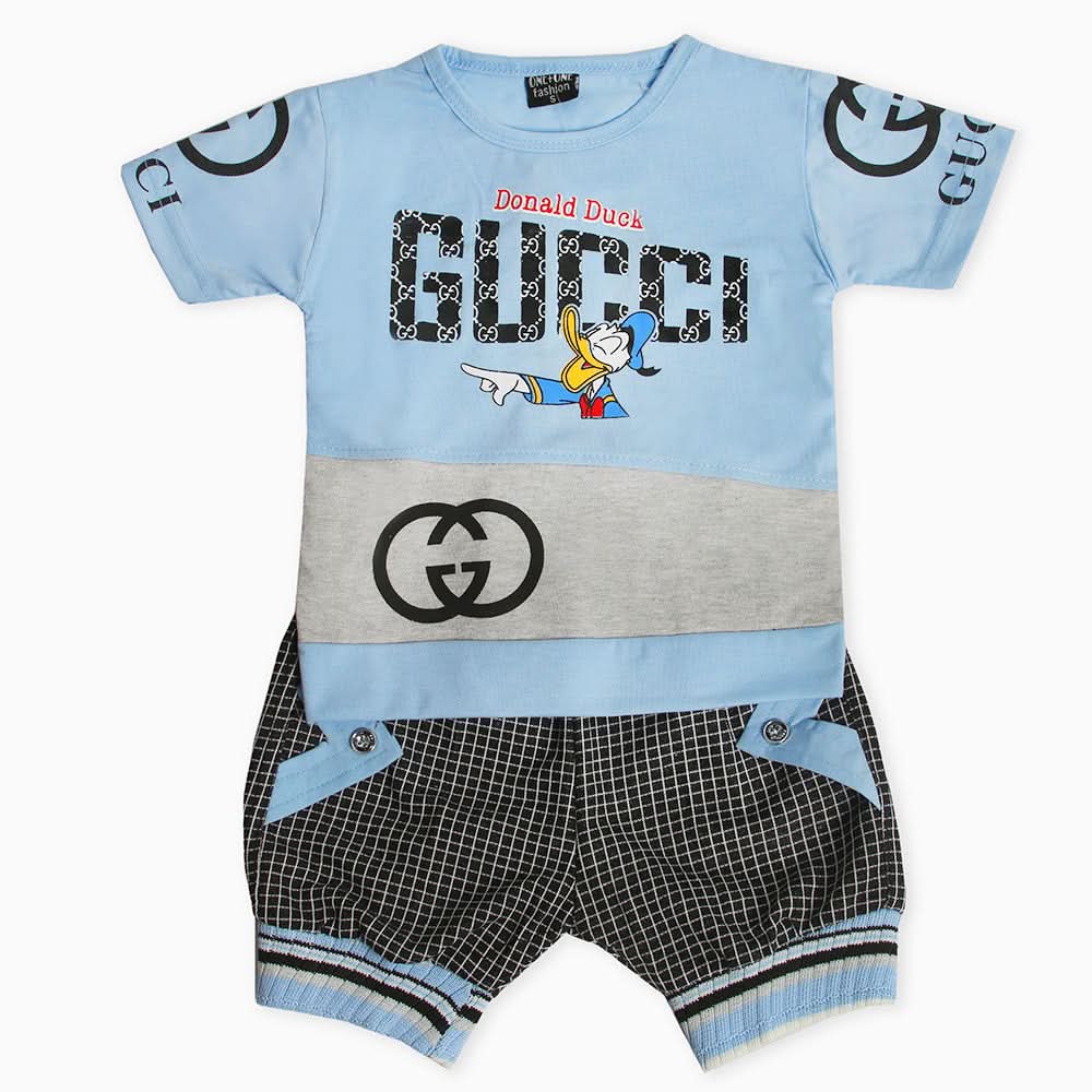 Boys Half Sleeves Short Suit - Blue, Boys Sets & Suits, Chase Value, Chase Value