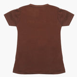 Girls Half Sleeves T-Shirt - Dark Brown, Girls T-Shirts, Chase Value, Chase Value