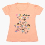 Girls Half Sleeves T-Shirt - Peach, Girls T-Shirts, Chase Value, Chase Value