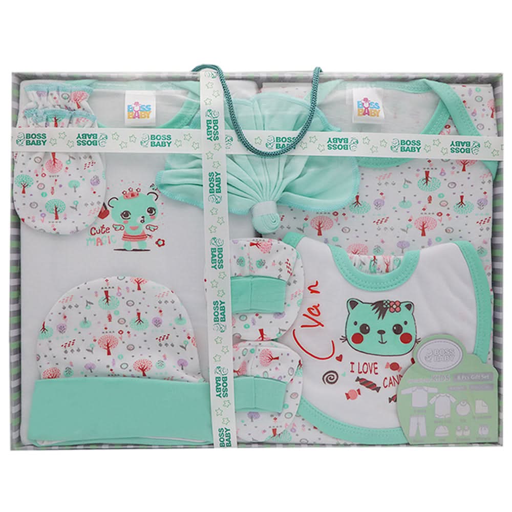 Newborn Gift Set 8Pcs - Cyan, Kids, Gift Set, Chase Value, Chase Value