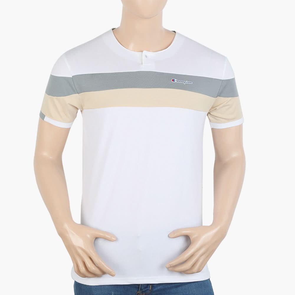 Men's Half Sleeves Round Neck T-Shirt - White, Men's T-Shirts & Polos, Chase Value, Chase Value