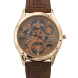 Men's Skeleton Strap Watch - Brown & Golden, Men, Watches, Chase Value, Chase Value