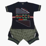 Boys Half Sleeves Short Suit - Navy Blue, Boys Sets & Suits, Chase Value, Chase Value