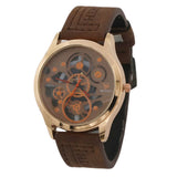 Men's Skeleton Strap Watch - Brown & Golden, Men, Watches, Chase Value, Chase Value