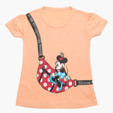 Girls Half Sleeves T-Shirt - Peach, Girls T-Shirts, Chase Value, Chase Value
