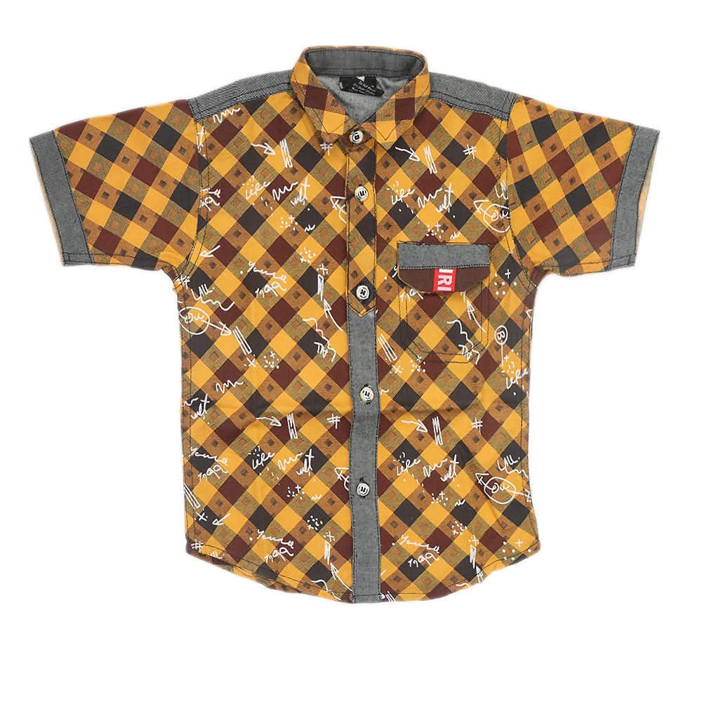 Boys Half Sleeves Casual Shirt - Brown, Kids, Boys Shirts, Chase Value, Chase Value
