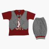 Boys Half Sleeves Suit - Maroon, Boys Sets & Suits, Chase Value, Chase Value