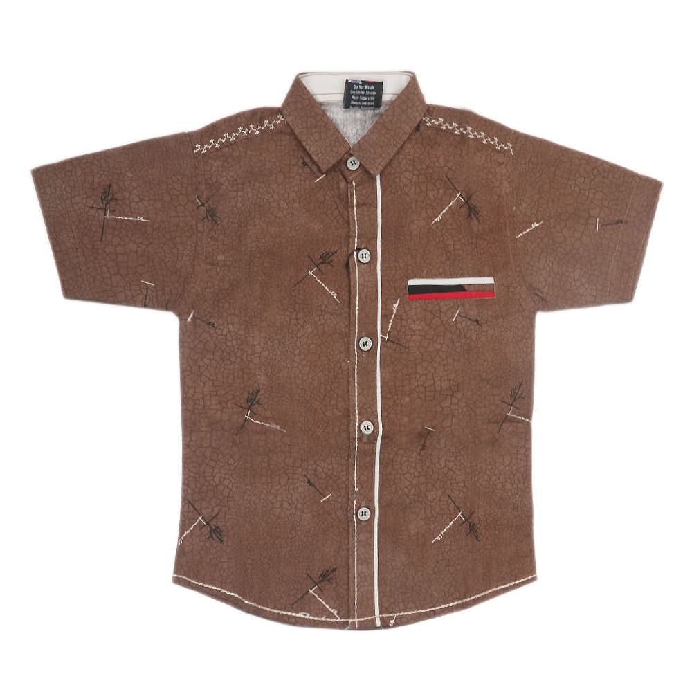 Boys Half Sleeves Casual Shirt - Brown, Kids, Boys Shirts, Chase Value, Chase Value