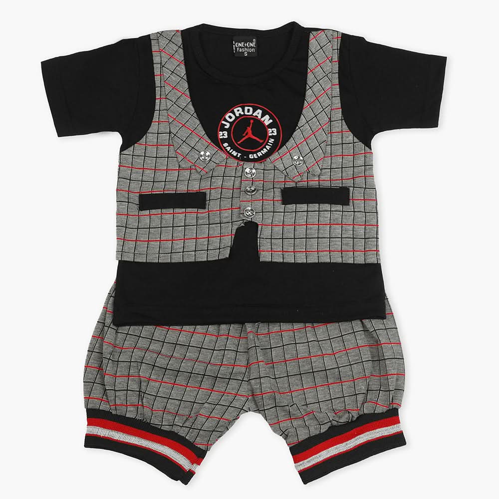 Boys Half Sleeves Suit - Black, Boys Sets & Suits, Chase Value, Chase Value