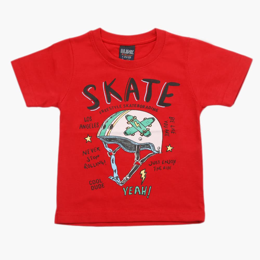 Boys Half Sleeves T-Shirt - Red, Boys T-Shirts, Chase Value, Chase Value