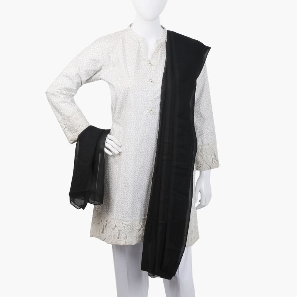 Women's Plain Chiffon Dupatta - Black, Women Dupatta, Chase Value, Chase Value