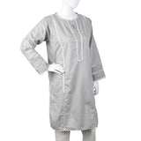 Women's Kurti With Lace - Grey, Women Ready Kurtis, Chase Value, Chase Value