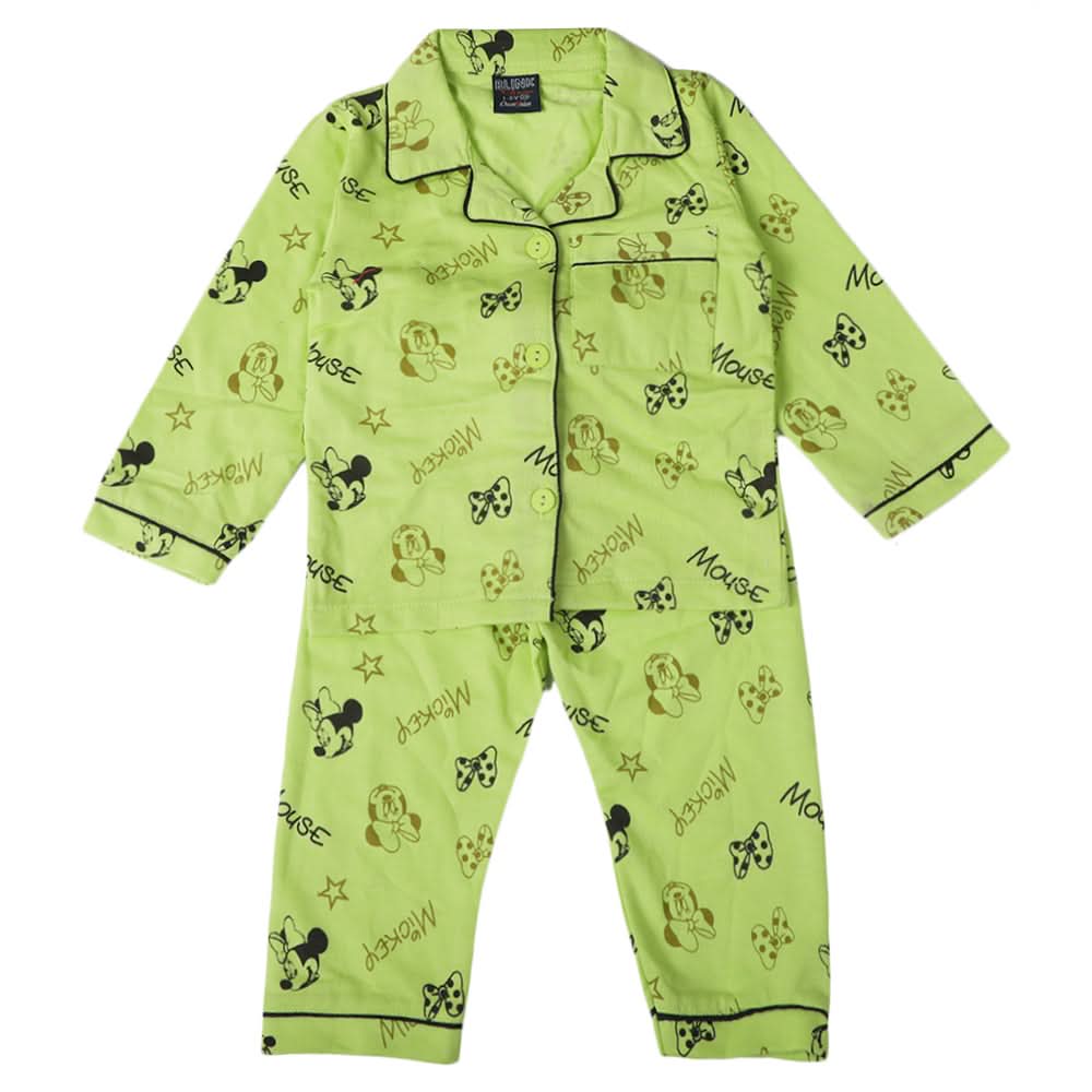 Girls Full Sleeves Night Suit - Light Green, Girls Suits, Chase Value, Chase Value