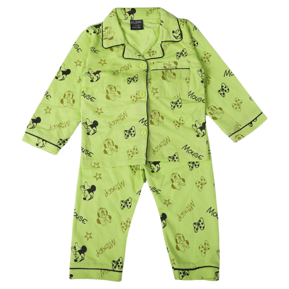 Girls Full Sleeves Night Suit - Light Green, Girls Suits, Chase Value, Chase Value
