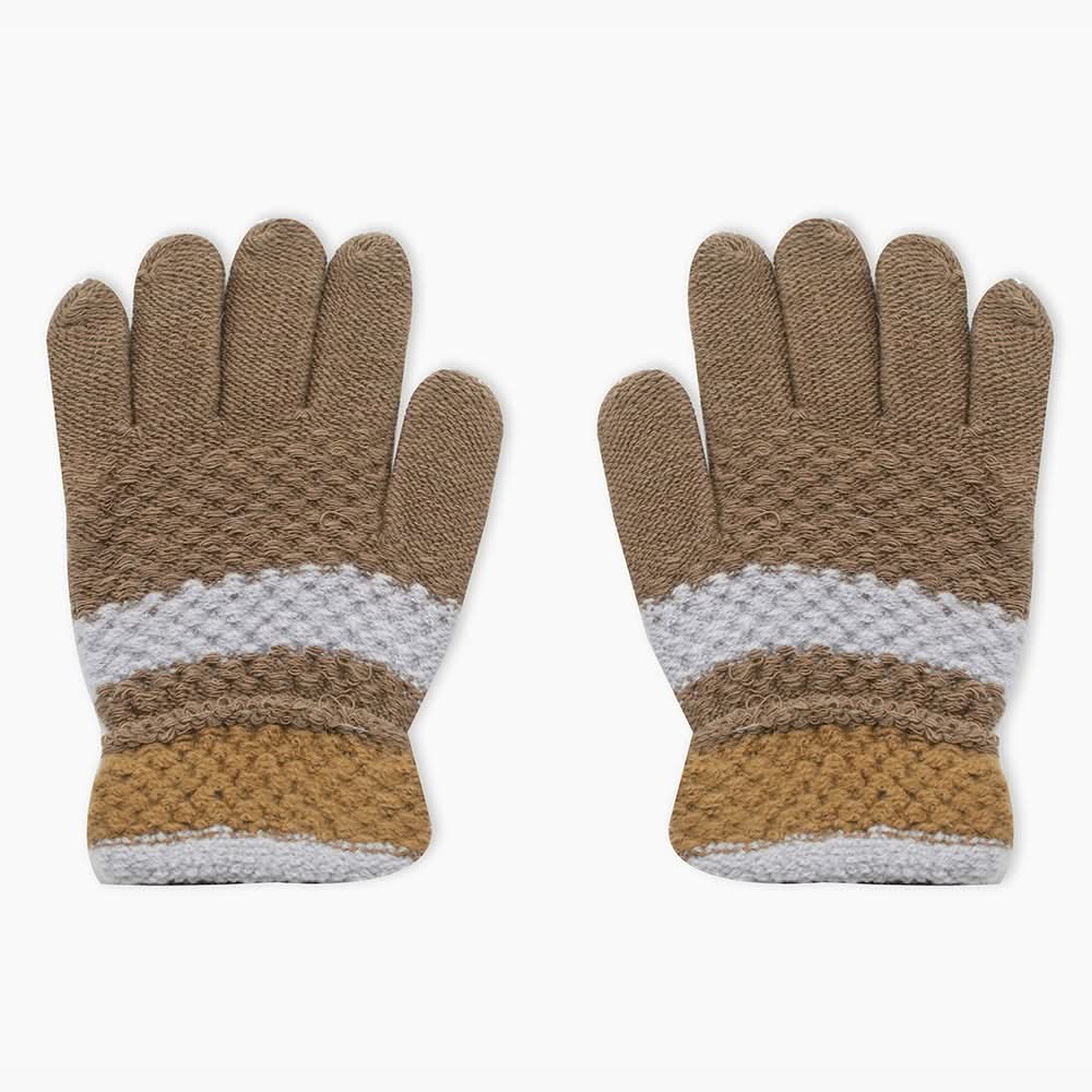 Boys woolen Gloves - Beige, Boys Caps & Gloves, Chase Value, Chase Value
