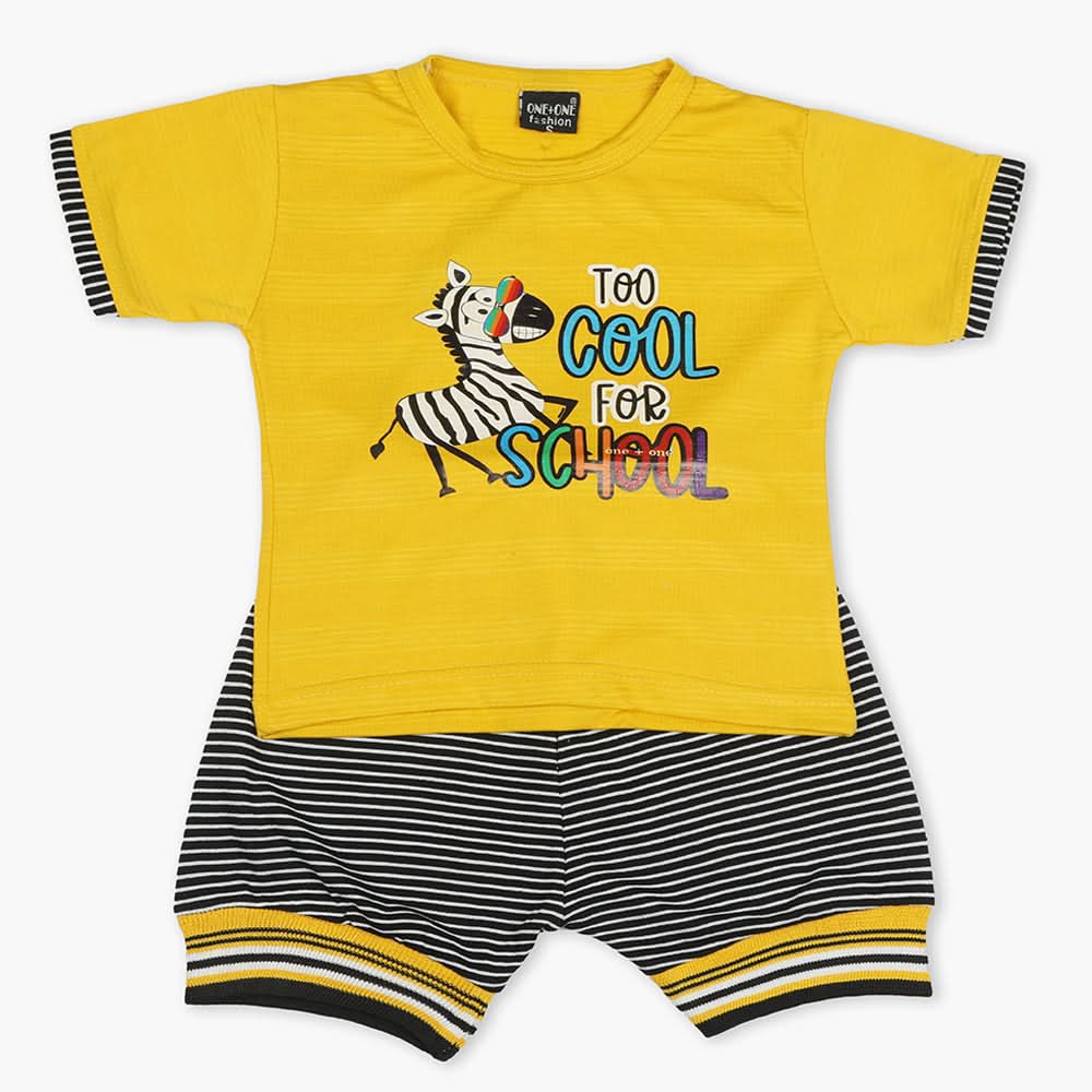 Boys Half Sleeves Short Suit - Yellow, Boys Sets & Suits, Chase Value, Chase Value
