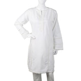 Women's Kurti With Lace - White, Women Ready Kurtis, Chase Value, Chase Value