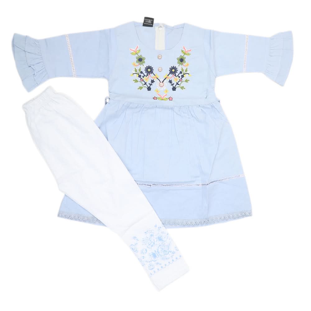 Girls Half Sleeves Suit 526 - Blue, Kids, Girls Sets And Suits, Chase Value, Chase Value