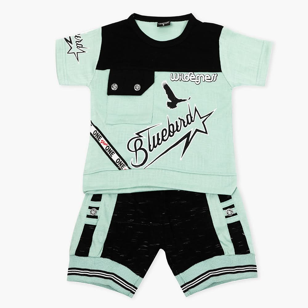 Boys Half Sleeves Suit - Sea Green, Boys Sets & Suits, Chase Value, Chase Value
