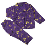 Girls Full Sleeves Night Suit - Purple, Girls Suits, Chase Value, Chase Value