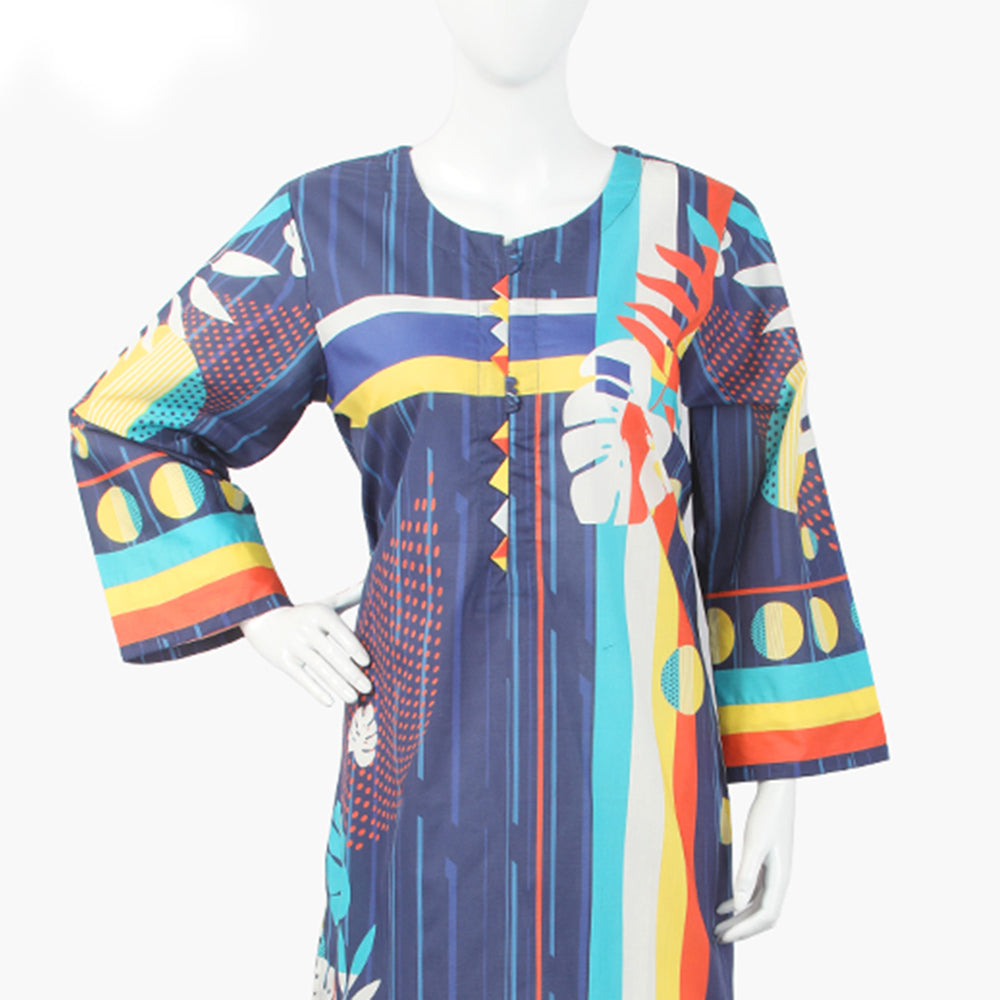 Women's Digital Printed Kurti - Navy Blue, Women Ready Kurtis, Eminent, Chase Value