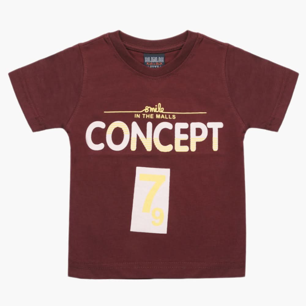 Boys Half Sleeves T-Shirt - Maroon, Boys T-Shirts, Chase Value, Chase Value