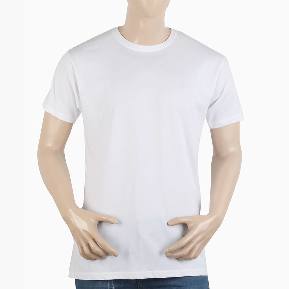 Men's Half Sleeves T-Shirt - White, Men's T-Shirts & Polos, Chase Value, Chase Value