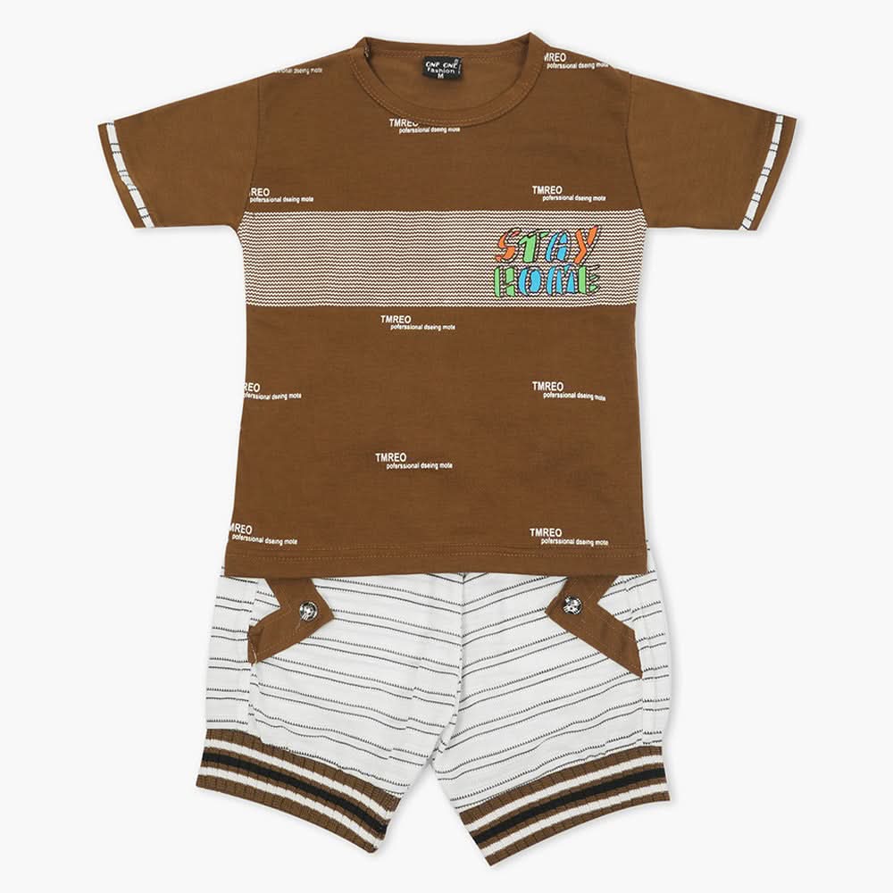 Boys Half Sleeves Suit - Brown, Boys Sets & Suits, Chase Value, Chase Value