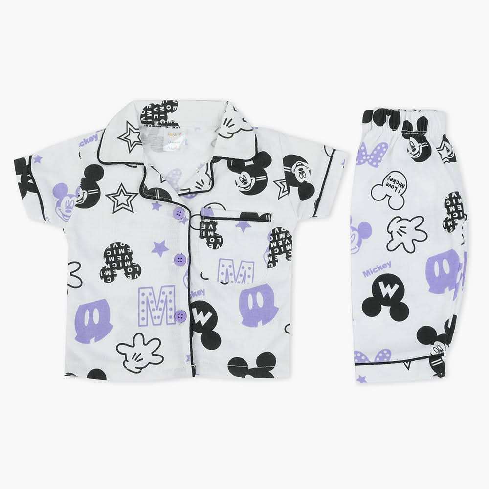 Newborn Girls Half Sleeves Suit - Purple, Newborn Girls Sets & Suits, Chase Value, Chase Value