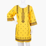 Women's Embroidered Kurti - Yellow, Women Ready Kurtis, Chase Value, Chase Value