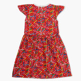 Girl's Cotton Frock - Red, Girls Frocks, Chase Value, Chase Value